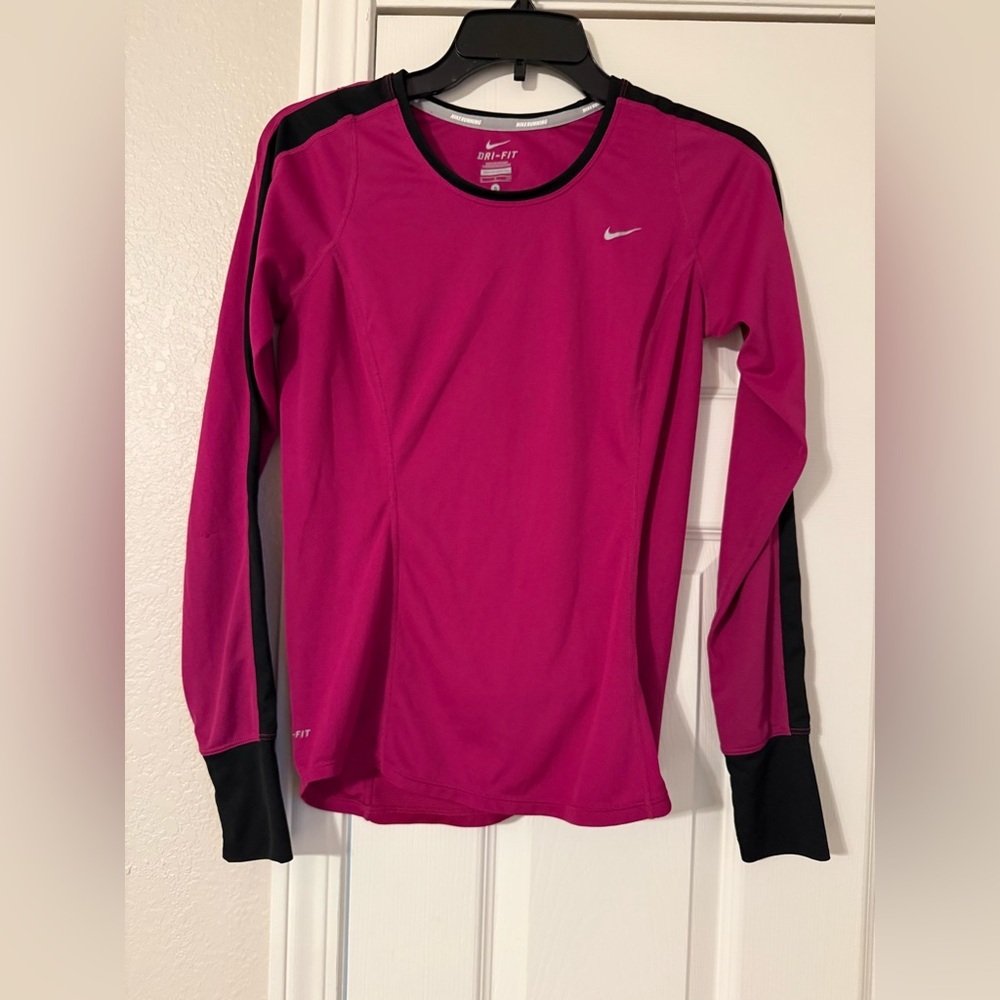 Nike Pink and Black Long Sleeve Tee
